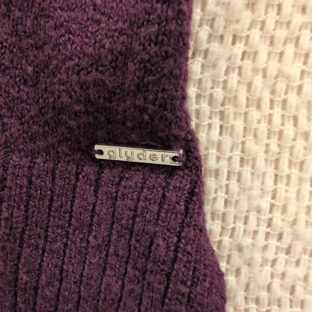 glyder Sweater Men's XL Purple/Cream Cashmere Blend Pullover Stripe Cozy Luxury